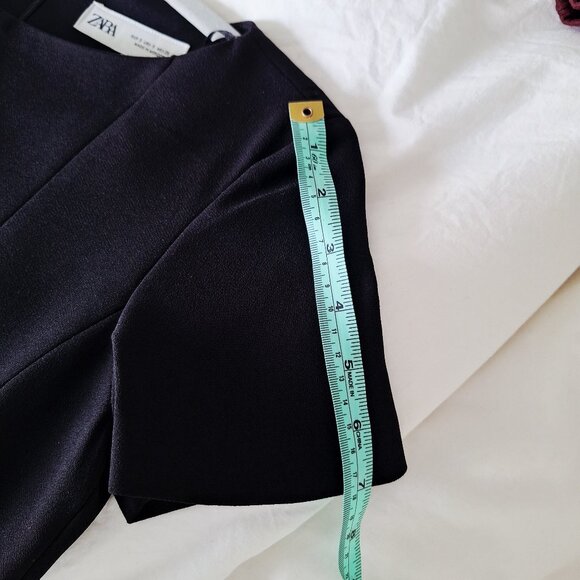 ZARA Godet Mini Dress ZW Collection - Black - Picture 9 of 10